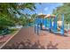 Community playground with play equipment and a soft surface perfect for children to play and be active at 5046 Gato Del Sol Cir, Wesley Chapel, FL 33544
