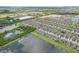 Extensive aerial shot of a residential community near lakes and commercial areas, highlighting the neighborhood layout at 636 Chatham Walk Dr, Ruskin, FL 33570