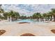 Resort-style pool with fountains and palm trees at 9816 Ivory Dr, Sun City Center, FL 33573