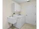 Functional laundry room with washer, dryer, and sink at 11412 Alden Ct, Hudson, FL 34667