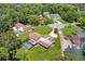 Residential neighborhood with lush greenery, featuring a private pool at 1357 Dinsmore Ct, New Port Richey, FL 34655