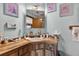 Bathroom features a wooden countertop and plenty of decorations at 1357 Dinsmore Ct, New Port Richey, FL 34655