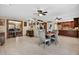 Open dining area showcasing tile floors and convenient access to the adjoining rooms at 1357 Dinsmore Ct, New Port Richey, FL 34655