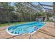 Beautiful screened pool with clear blue water, surrounded by patio and lush greenery at 1357 Dinsmore Ct, New Port Richey, FL 34655