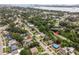 Birds eye view of a neighborhood with charming homes near the Pinellas Trail and a beautiful bay at 1743 Fulton Ave, Clearwater, FL 33755