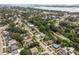 Birds eye view of a neighborhood with charming homes near the Pinellas Trail and a beautiful bay at 1743 Fulton Ave, Clearwater, FL 33755