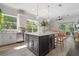 Stylish kitchen island with seating, stainless steel appliances, and an open layout connecting to the living area at 2182 Trevor Rd, Palm Harbor, FL 34683