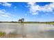 Scenic lake view featuring still water, clear blue skies, and lush greenery on the opposite shore at 3214 Forsythia Dr, Odessa, FL 33556