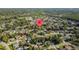 Aerial view of a neighborhood with lush trees and houses, pinpointing the property's location within the community at 4307 Foxglen Ln, Tampa, FL 33624