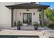 Covered patio with stylish seating, a ceiling fan, sliding glass doors, and view of a pool at 468 44Th N Ave, St Petersburg, FL 33703