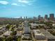 An aerial view showing the city's skyline, a lake, and surrounding neighborhoods at 851 3Rd Ave N, St Petersburg, FL 33701