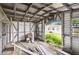 Interior view of the backyard shed with paint cans at 10215 N 23Rd St, Tampa, FL 33612