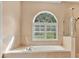 Bathroom with large soaking tub and large window with shutters at 13321 Lewis Raulerson Rd, Dover, FL 33527