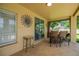 Outdoor patio space with dining table and chairs at 1649 Ledgestone Dr, Brandon, FL 33511