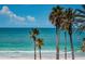 Tropical beach view with palm trees, blue skies, and clear ocean waters at 16600 Gulf Blvd # 437, North Redington Beach, FL 33708