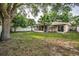 Expansive backyard featuring a screened patio and lush landscaping, creating a private oasis at 2010 Groveland Rd, Palm Harbor, FL 34683