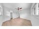 Bedroom featuring sleek flooring, recessed lighting, and a modern ceiling fan for added comfort at 2401 Roberta Ln, Clearwater, FL 33764