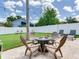 Inviting backyard with a fire pit surrounded by seating, offering a perfect space for entertaining guests at 24811 Gun Smoke Dr, Land O Lakes, FL 34639