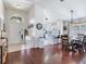 Open-concept design with an entryway to the dining room and the kitchen at 24811 Gun Smoke Dr, Land O Lakes, FL 34639