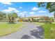 Expansive front yard featuring a circular driveway leading up to the home's entrance at 5821 52Nd N Ave, Kenneth City, FL 33709