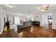 Spacious living room with wood floors and an open layout at 602 Hillpoint Way, Brandon, FL 33510