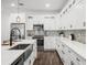 Modern kitchen featuring stainless steel appliances, white cabinets, quartz countertops and stainless steel sink at 6206 64Th N Way, Pinellas Park, FL 33781