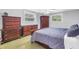 Inviting bedroom with comfortable bed, wood furniture, and natural light from two windows at 6505 Cedar Ne St, St Petersburg, FL 33702