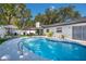 Stunning backyard pool with ample lounging space, covered patio, and meticulously maintained landscaping at 8010 W Hiawatha St, Tampa, FL 33615