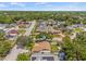 This aerial view shows a well-maintained single-Gathering home on a tree-lined street in a lovely neighborhood at 8405 Woodbridge Blvd, Tampa, FL 33615