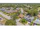 An aerial shot of a well-kept neighborhood shows a charming single-Gathering home with a two-car garage at 8405 Woodbridge Blvd, Tampa, FL 33615
