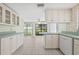 Kitchen with light cabinetry and great natural light flowing into the open concept living area at 8405 Woodbridge Blvd, Tampa, FL 33615