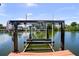 Well-maintained boat lift ensuring easy and secure access to the captivating waters beyond at 8718 Tahiti Ln, Tampa, FL 33615