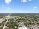 Panoramic aerial view of a community featuring schools, sports fields, and neighborhoods under a sunny sky at 9312 N Tampa St, Tampa, FL 33612
