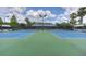 Community tennis courts featuring well-maintained surfaces, lighting, and spectator benches at 10361 Lightner Bridge Dr, Tampa, FL 33626