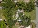 Aerial view of a home surrounded by lush trees, providing privacy and a natural setting at 11704 Orange Grove Ter, Riverview, FL 33569