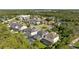 Beautiful aerial view of a quiet neighborhood with mature trees and well-maintained landscaping at 12121 Rustic River Way, Tampa, FL 33635