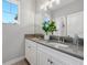 Bright bathroom features double vanity, modern lighting, and neutral color palette at 12121 Rustic River Way, Tampa, FL 33635