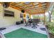 Enjoy the covered patio with its outdoor ceiling fan and television for the best entertainment at 153 Alpine Ct, Bradenton, FL 34208