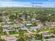 An aerial view shows the neighborhood, house and its proximity to Downtown St Pete at 2581 61St S Ave, St Petersburg, FL 33712