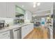 Modern kitchen with white cabinets, stainless steel appliances, and hardwood floors offer a clean and stylish design at 2581 61St S Ave, St Petersburg, FL 33712