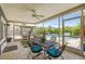 Covered patio area overlooking a private backyard and sparkling pool at 2581 61St S Ave, St Petersburg, FL 33712