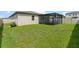 Beautiful backyard featuring well-kept lawn and screened-in patio at 39024 Harlow Rose Dr, Zephyrhills, FL 33540