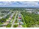 Aerial view of the neighborhood showcases lush greenery, mature trees, and clear blue skies at 4096 38Th S St, St Petersburg, FL 33711