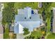 Beautiful aerial view showcases the house's landscaping, pool, and modern metal roof at 4096 38Th S St, St Petersburg, FL 33711