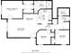 Detailed floor plan featuring a primary bedroom, living room, dining area, kitchen, and two additional bedrooms at 4103 Via Piedra Cir # 10-101, Sarasota, FL 34233