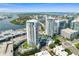 Stunning aerial view showcases luxurious condo towers, a vibrant pool area, and beautifully landscaped grounds at 449 S 12Th St # 1004, Tampa, FL 33602