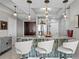 Stylish kitchen bar with white seating and decorative tile, illuminated by pendant lighting at 449 S 12Th St # 1004, Tampa, FL 33602