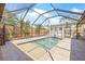 Enjoy the outdoor space with a screened-in pool and travertine tile at 6400 Mockingbird S Way, St Petersburg, FL 33707