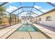 Backyard pool and shed with a screened enclosure at 6400 Mockingbird S Way, St Petersburg, FL 33707