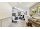 Bright bedroom featuring high ceilings, skylight, and herringbone floors at 6401 N Central Ave, Tampa, FL 33604